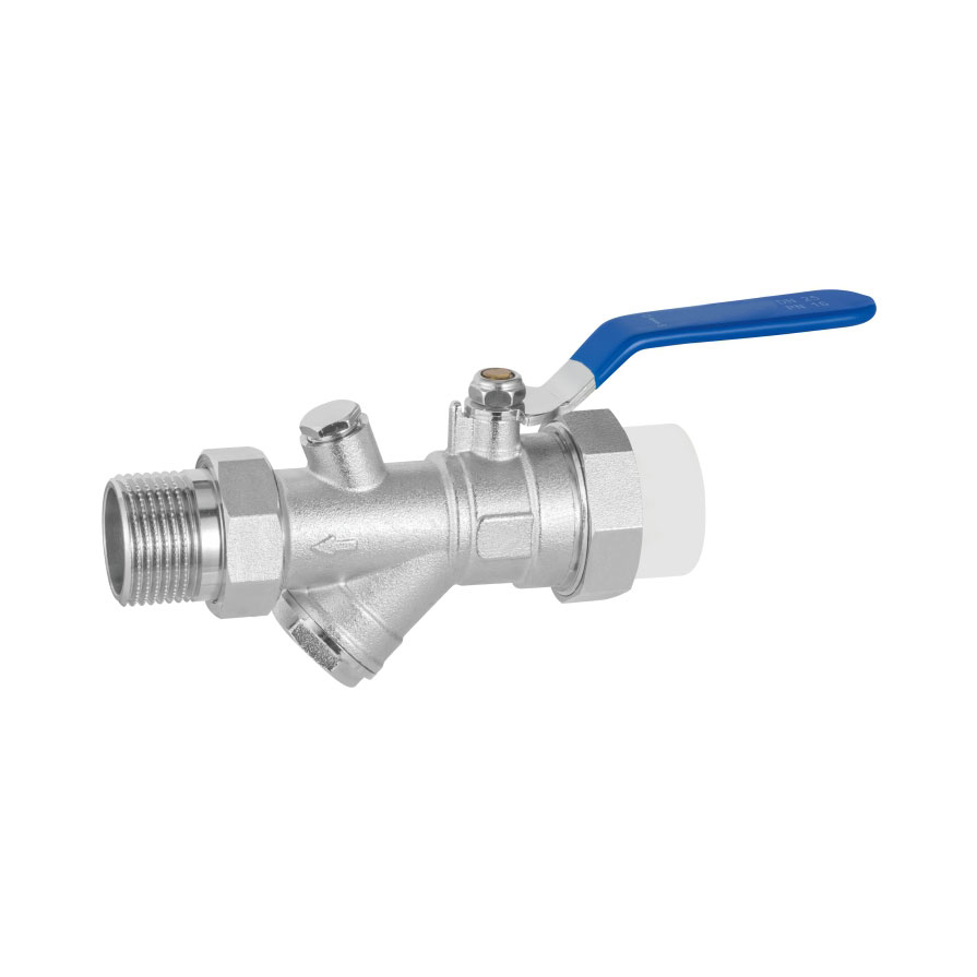 Mässing yttre tråd Hot Melt Filter Ball Valve